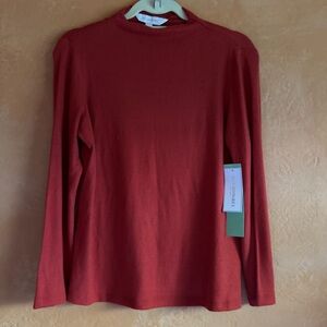 Madison Grey Petite Red Soft Knit Long Sleeve Top NWT PS